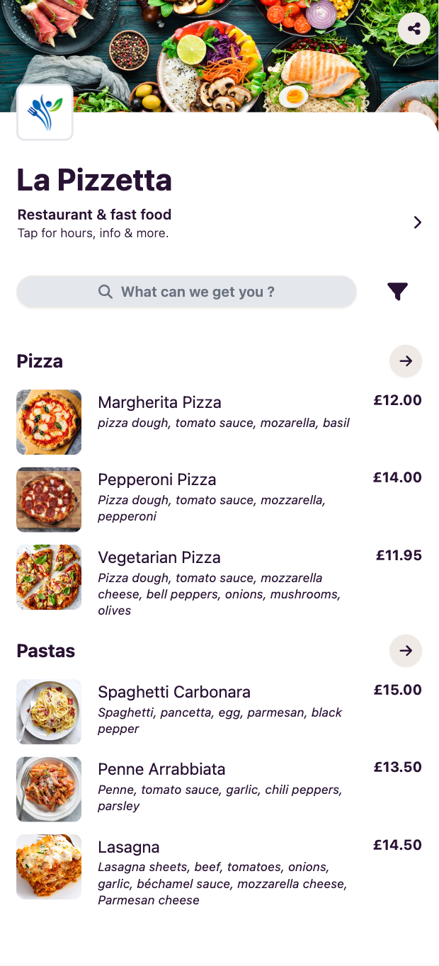 Qaimaty Digital Menu Builder Interface on a Laptop